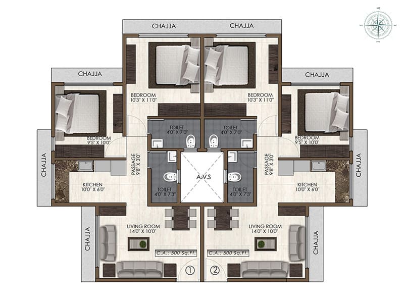 Abhiram Flat Plan